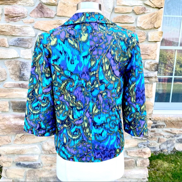 Chico’s Abstract Print Cropped Blazer - Picture 8 of 16